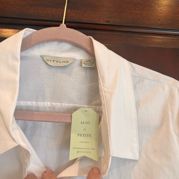 Anthropologie white button up shirt - Picture 2 of 5